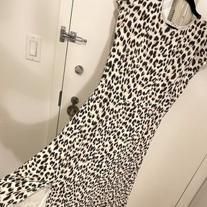 The Loft Leopard Print Flutter Sleeve Midi Dress size 10 NEW WITH TAGS